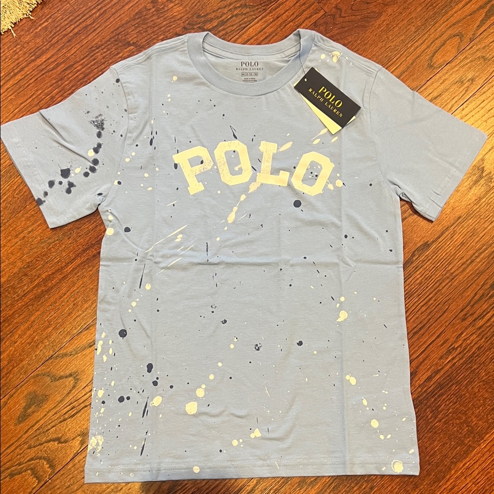 Boys Polo Ralph Lauren Tshirt Splatter Paint Look Size M (10-12)